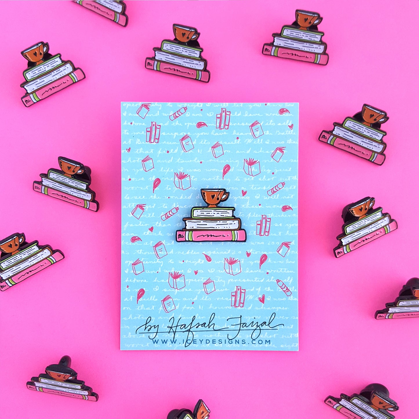 bookish enamel pin