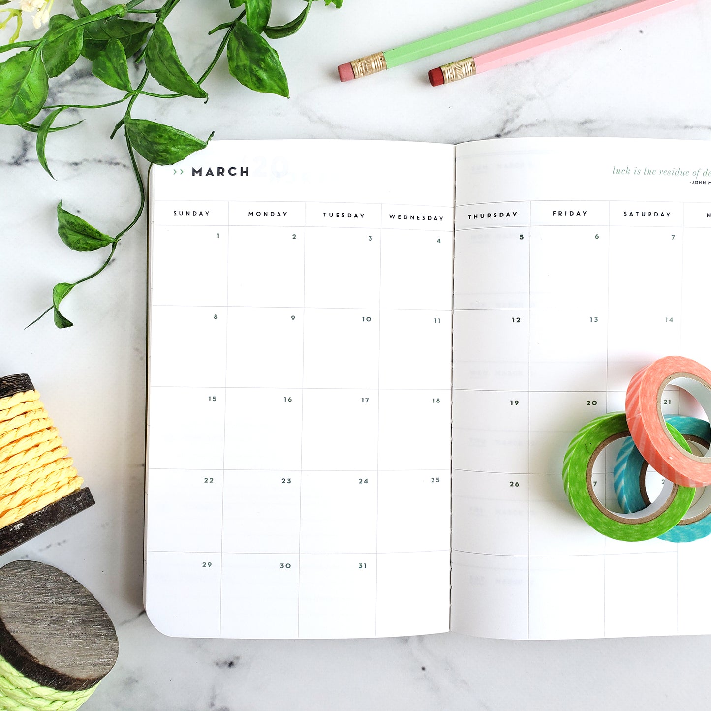 Undated Floral Planner